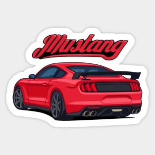 Rear Car Mustang Red Sticker